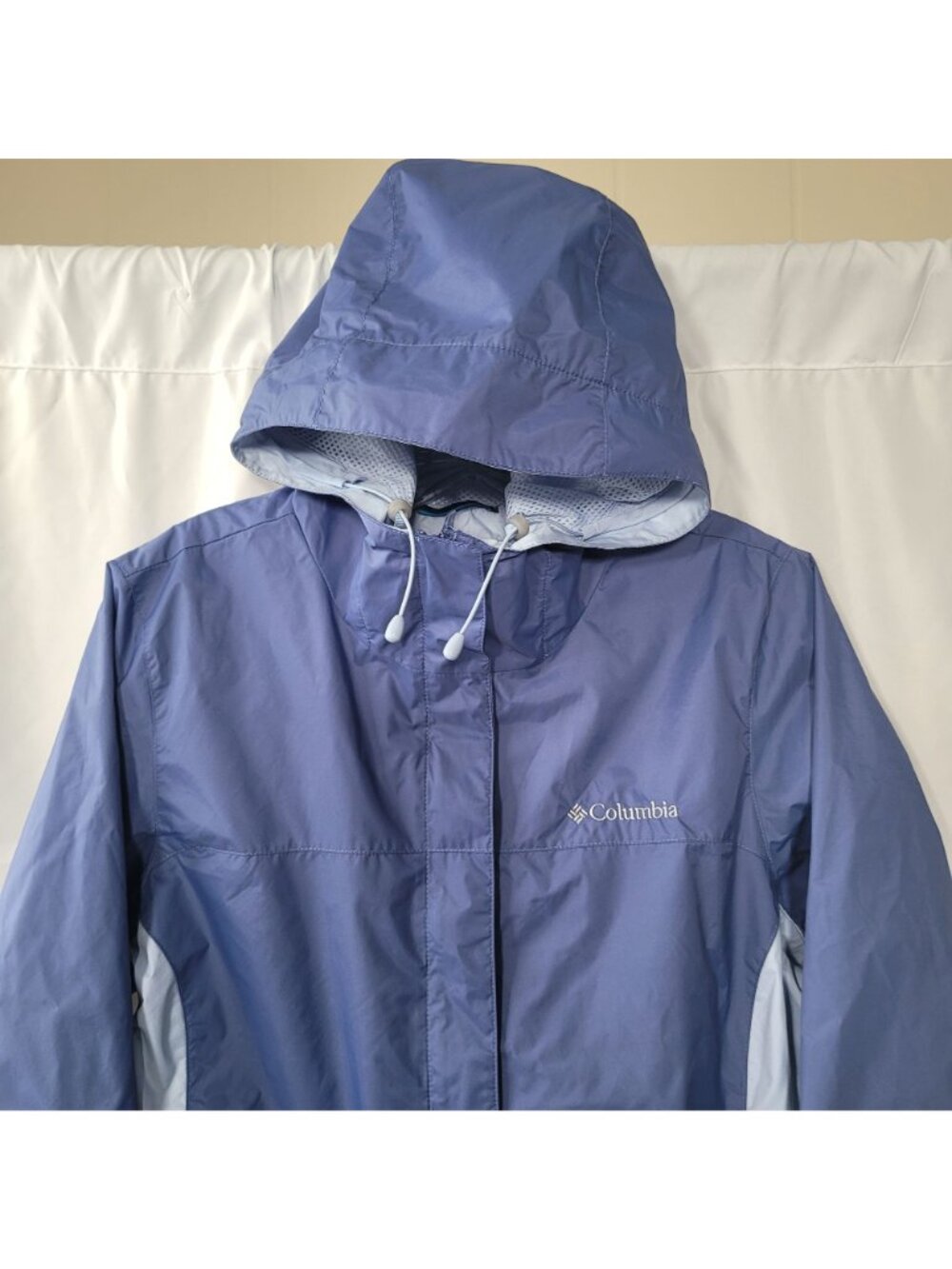 Columbia Women's Blue Lightweight Waterproof Hooded Rain Jacket Size M - Picture 7 of 15